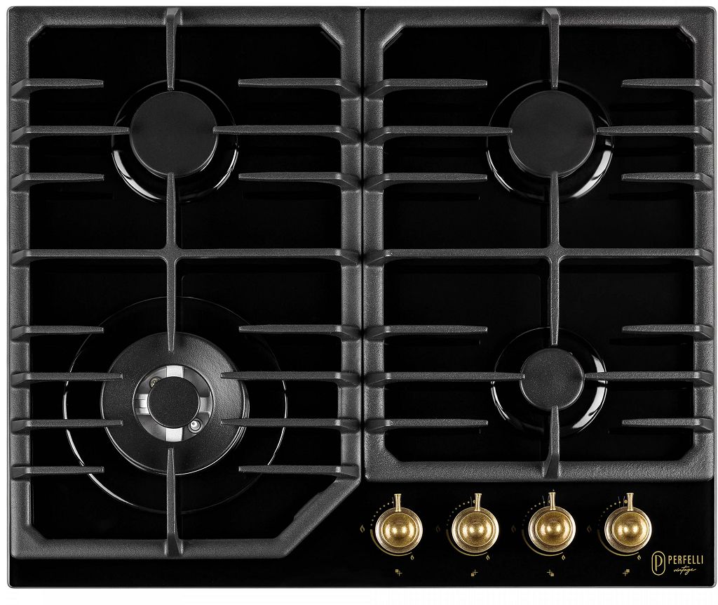 Газовые варочные поверхности Perfelli VINTAGE GW69C NERO