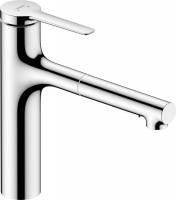 Смесители из нержавеющей стали hansgrohe Zesis 74801000 з висувним виливом 2 режими