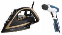 Утюги Tefal PUREGLISS Coppertinto & Black FV8064E0 + Відпарювач TEFAL Access Steam First DT6130E0 (Комплект)