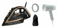 Утюги Tefal PUREGLISS Coppertinto & Black FV8064E0 + Відпарювач Tefal Origin Travel DT1034E1 (Комплект)