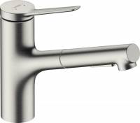 Смесители из нержавеющей стали hansgrohe Zesis сталь 74800800 з висувним виливом 2 режими