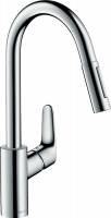 Смесители из нержавеющей стали hansgrohe Focus 31815001 з висувним виливом 2 режими